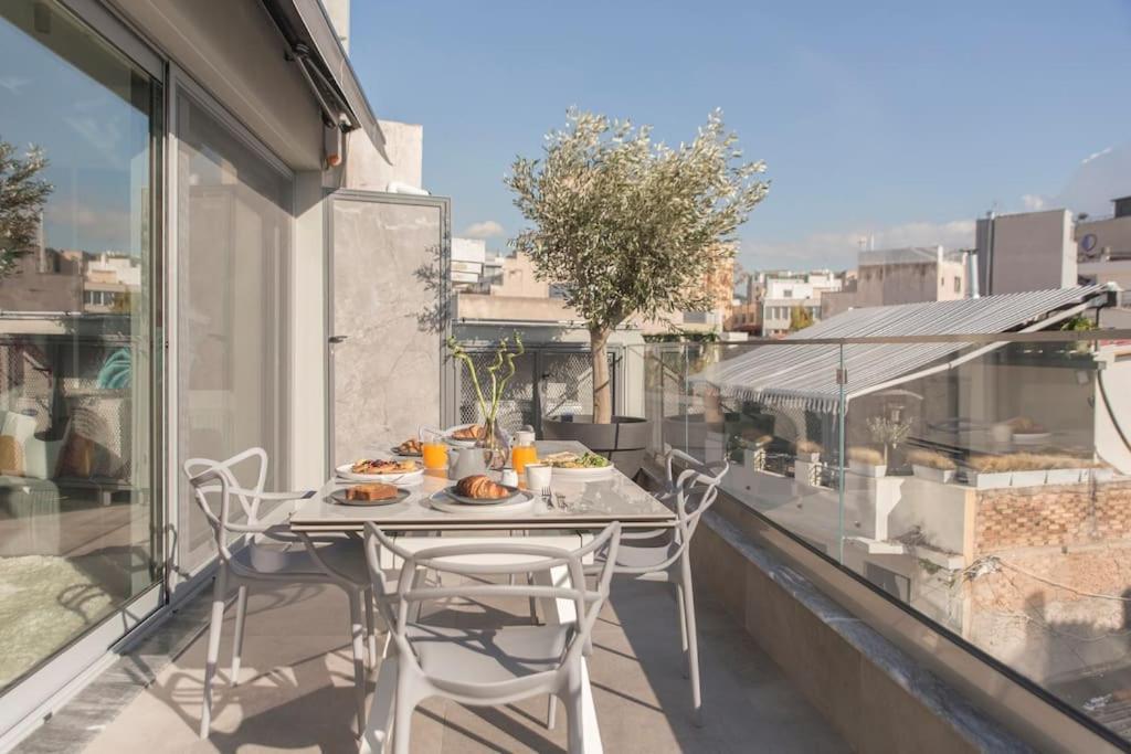 אתונה Luxury Acropolis View Apartment-Living Stone Black Pearl מראה חיצוני תמונה