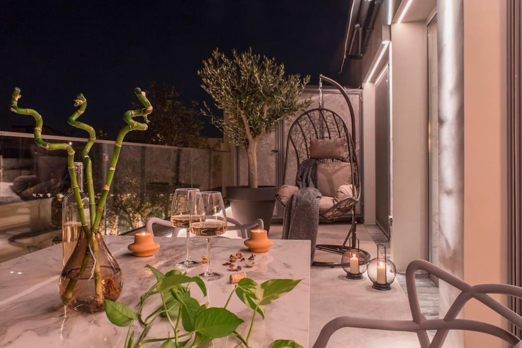 אתונה Luxury Acropolis View Apartment-Living Stone Black Pearl מראה חיצוני תמונה