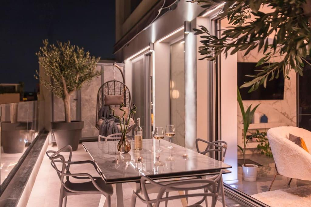 אתונה Luxury Acropolis View Apartment-Living Stone Black Pearl מראה חיצוני תמונה