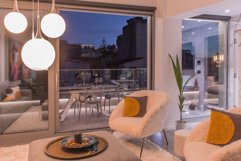 אתונה Luxury Acropolis View Apartment-Living Stone Black Pearl מראה חיצוני תמונה
